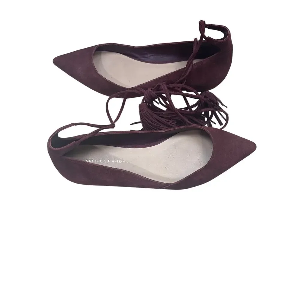Loeffler Randall Penelope Suede Flats - Burgundy